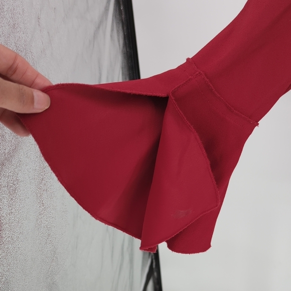 19913 Theory Marah Bell Sleeve Shift Dress Red size 4 preppy minimal Business - Picture 4 of 6